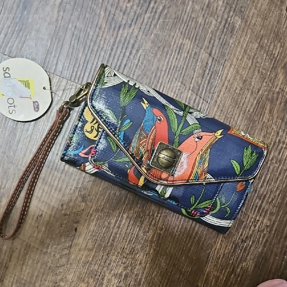 Sakroots Bird Print Wristlet